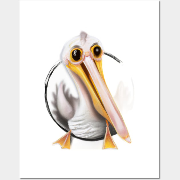 Cute Pelican Drawing Wall Art by Play Zoo